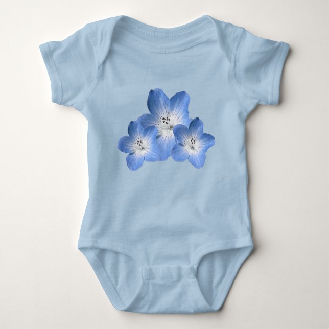 Body Para Bebé Blue Floral Baby Girl Bodysuit (Anverso)