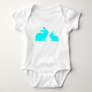 Body Para Bebé Blue Mama and Baby Bunny Baby Bodysuit
