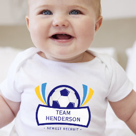 Body Para Bebé Blue Newest Recruit Custom Soccer