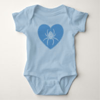 Blue Spider Heart Baby Bodysuit