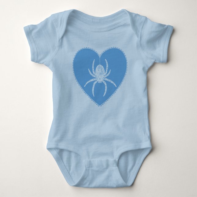 Body Para Bebé Blue Spider Heart Baby Bodysuit (Anverso)