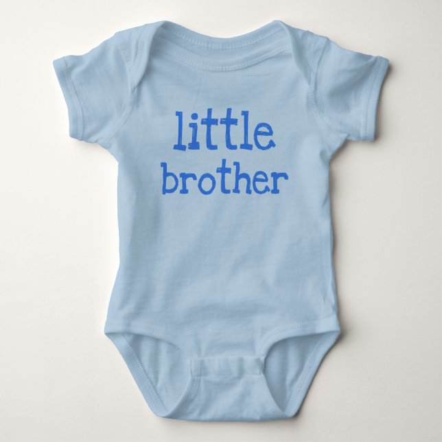 Body Para Bebé Blue Text Little Brother (Anverso)