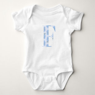 Body Para Bebé Blue Toile Floral Hydrangea "F" One-Sie