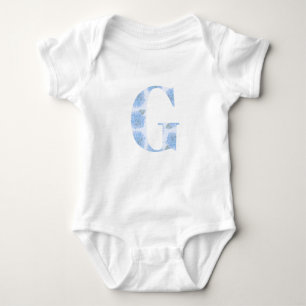 Body Para Bebé Blue Toile Floral Hydrangea "G" One-Sie
