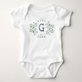 Body Para Bebé Blueberry Baby Monograma Baby Bodysuit