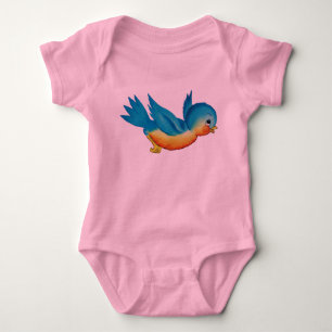 Body Para Bebé Bluebird lindo del vintage