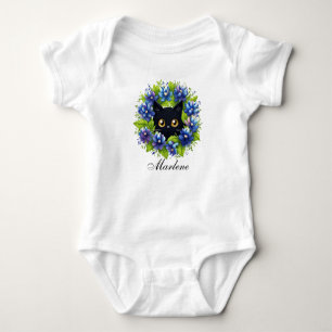 Body Para Bebé Bluebonnets Cuato Gato Floral Bebé Chica