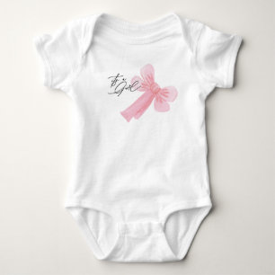 Body Para Bebé Blush Rosa Acuarela Moderna Es Una Niña 