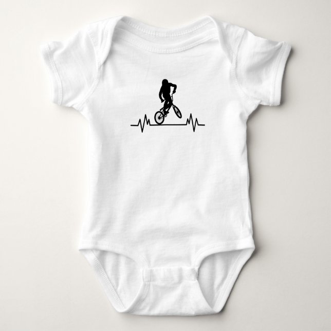 Body Para Bebé BMX Heartbeat Design Funny Rider Bicicleta Regalo (Anverso)