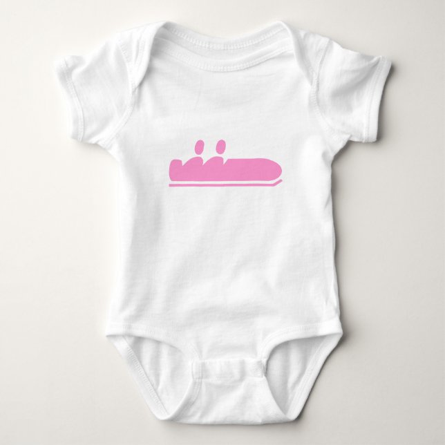 Body Para Bebé Bobsled - Rosa (Anverso)