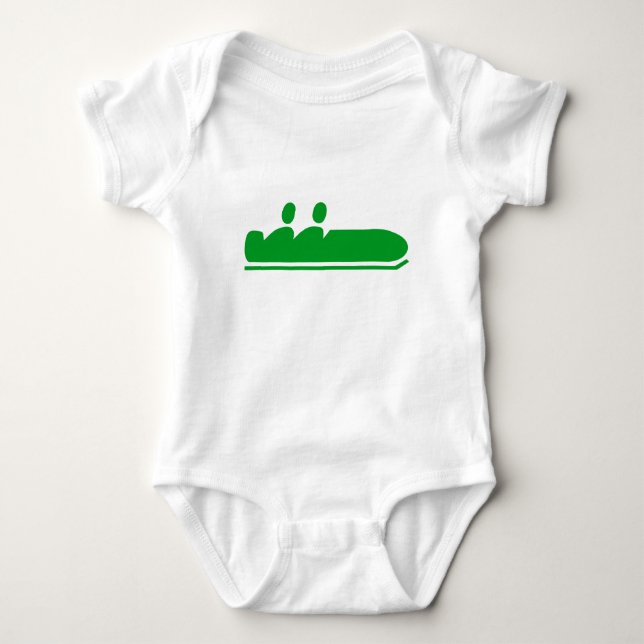 Body Para Bebé Bobsled - Verde de hierba (Anverso)