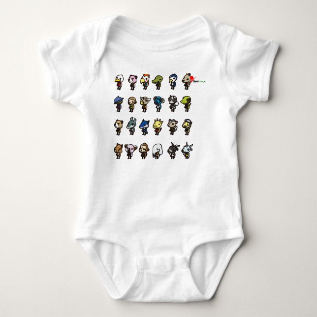 Body Para Bebé Body de Bebé Amigos Animales Adorables  (Anverso)