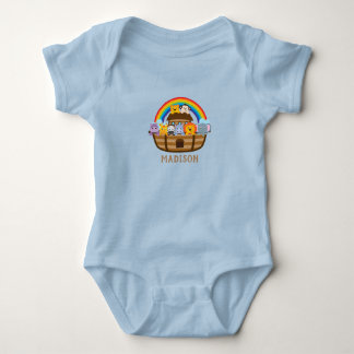 Body Para Bebé Body de bebé azul del arca de Noé personalizado y