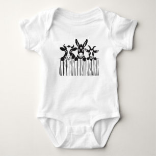Body Para Bebé Body de bebé Barnyard Crew – Vaca, Burro, Cabra