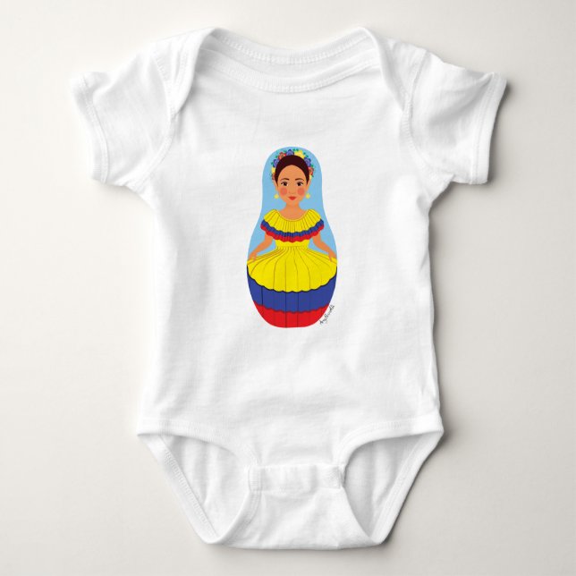 Body Para Bebé Body de bebé colombiano Matryoshka (Anverso)