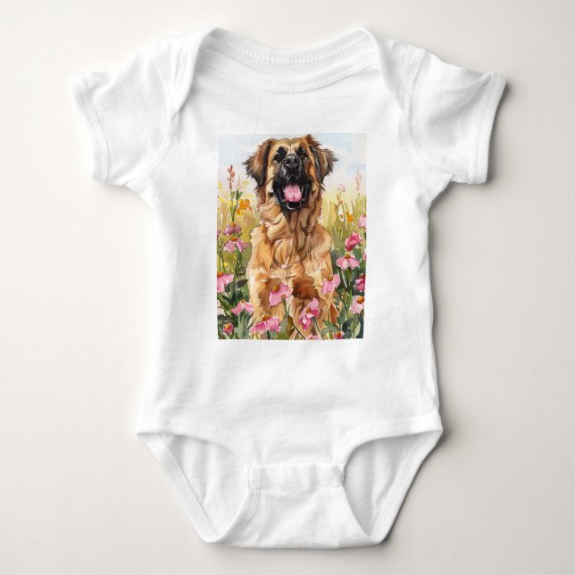 Body Para Bebé Body de bebé con acuarela de Leonberger (Anverso)