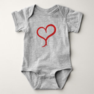 Body Para Bebé Body de bebé con corazón rojo dibujado a mano -