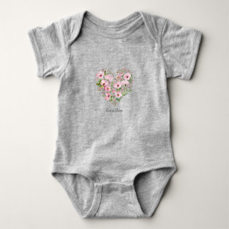Body Para Bebé Body de bebé con estampado floral de corazón rosa