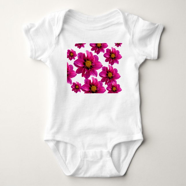 Body Para Bebé Body de bebé con estampado floral rosa vibrante (Anverso)