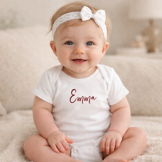 Body Para Bebé Body de bebé con nombre personalizado moderno (Personalized Modern First Middle Name Baby Bodysuit And Hat Set, Baby Coming Home Outfit, Custom )