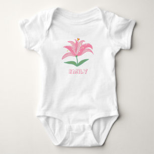 Body Para Bebé Body de bebé con nombre personalizado y flor de li