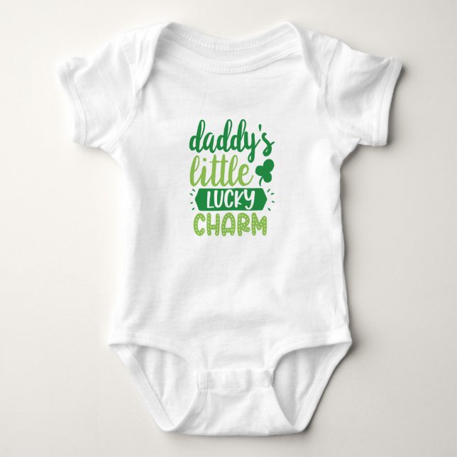 Body Para Bebé Body de bebé Daddy's Little Lucky Charm  (Anverso)