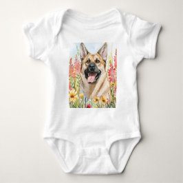 Body Para Bebé Body de bebé de acuarela del Norwegian Elkhound