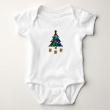 Body de bebé de árbol de Navidad y regalos