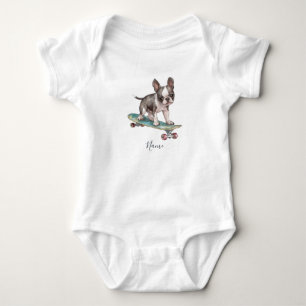Body Para Bebé Body de bebé de Boston Terrier acuarela