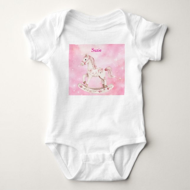 Body Para Bebé Body de bebé de chinoisería rosa editable (Anverso)