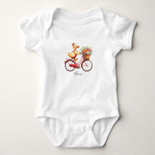 Body Para Bebé Body de bebé de pato en bicicleta floral