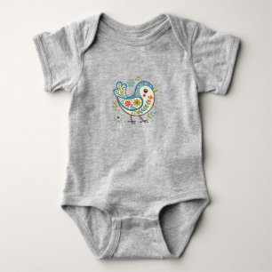 Body Para Bebé Body de bebé Floral Blue Bird