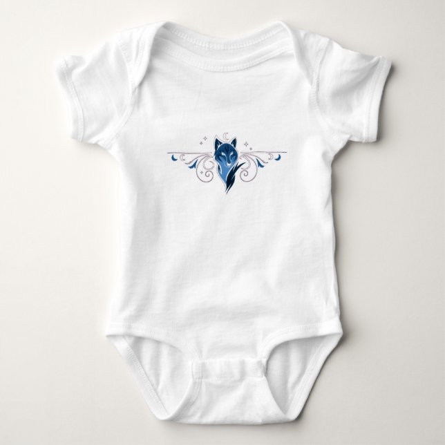 Body Para Bebé Body de bebé lobo azul (Anverso)