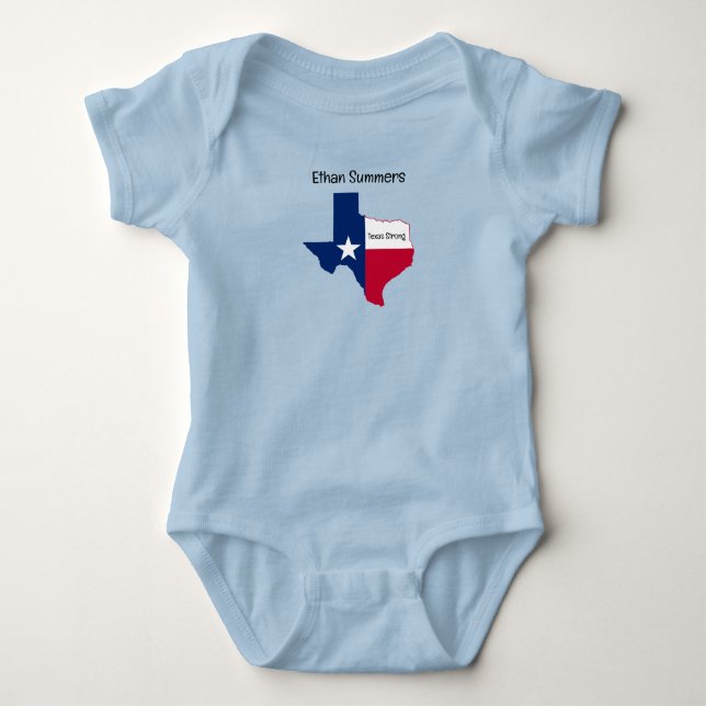 Body Para Bebé Body de bebé monogramado Texas (Anverso)