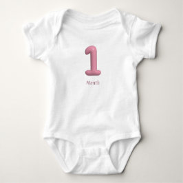 Body Para Bebé Body de bebé número 1 3D ROSA - 1 Mes