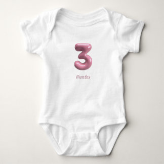 Body Para Bebé Body de bebé número 3D rosa 3 - 3 meses