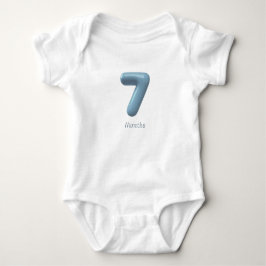 Body Para Bebé Body de bebé número 7 azul 3D - 7 meses