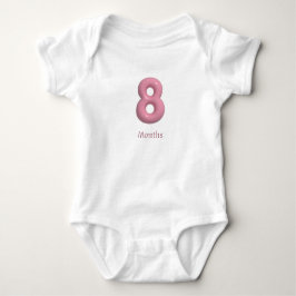 Body Para Bebé Body de bebé número 8 3D rosa - 8 meses
