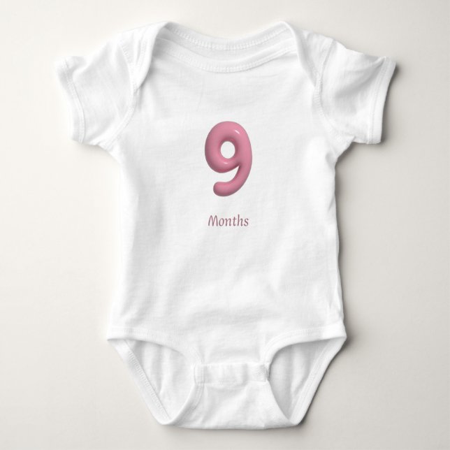 Body Para Bebé Body de bebé número 9 3D rosa - 9 meses (Anverso)