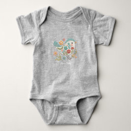 Body Para Bebé Body de bebé Pequeño Pájaro Flores Azules Rosadas