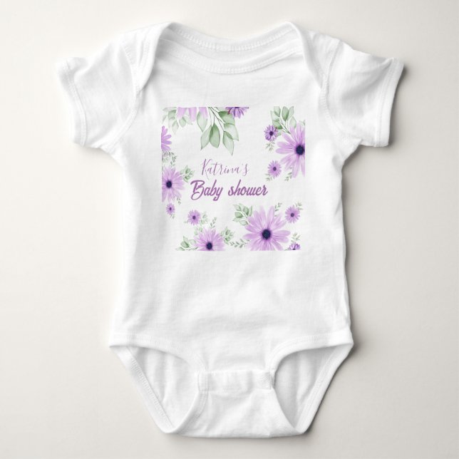 Body Para Bebé Body de bebé personalizado – Acuarela violeta (Anverso)