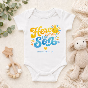 Body Para Bebé Body de bebé personalizado 'Aquí viene el hijo'