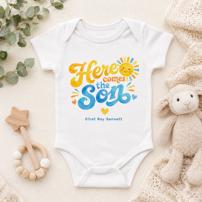 Body Para Bebé Body de bebé personalizado 'Aquí viene el hijo' (Here Comes the Son)