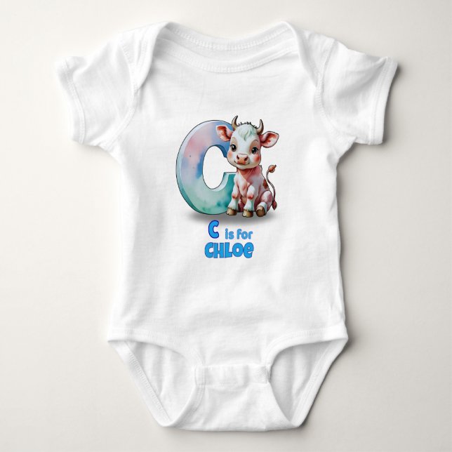 Body Para Bebé Body de bebé personalizado – C es de Vaca (Anverso)