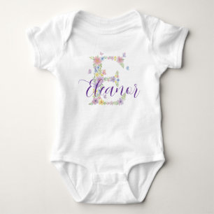 Body Para Bebé Body de bebé personalizado con letra E floral