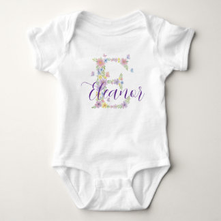 Body Para Bebé Body de bebé personalizado con letra E floral