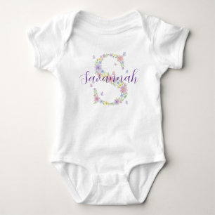 Body Para Bebé Body de bebé personalizado con letra S floral