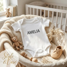 Body de bebé personalizado con nombre elegante
