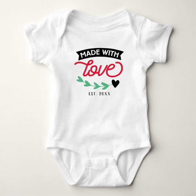Body Para Bebé Body de bebé personalizado hecho con amor (Anverso)