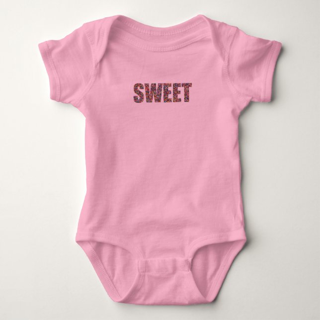 Body Para Bebé Body de bebé rosa con estampado de sprinkles dulce (Anverso)